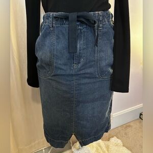 Eddie Bauer Blue Midi Skirt with Adjustable Waist